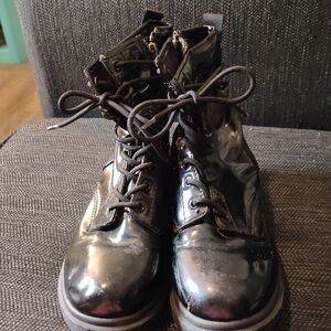 Mossimo Supply Co. Glossy Black Lace-Up Boots